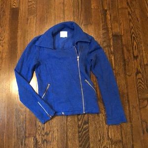 Urban outfitters Blue moto knit jacket
